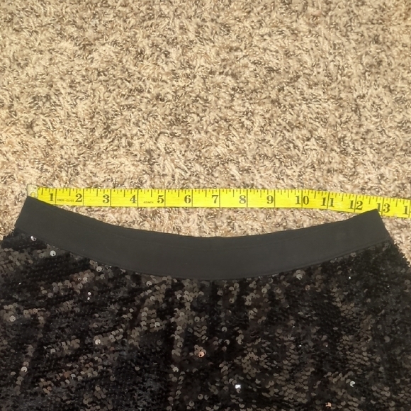 Joan Vass black sparkly sequin high rise tapered leg pant - Picture 6 of 10